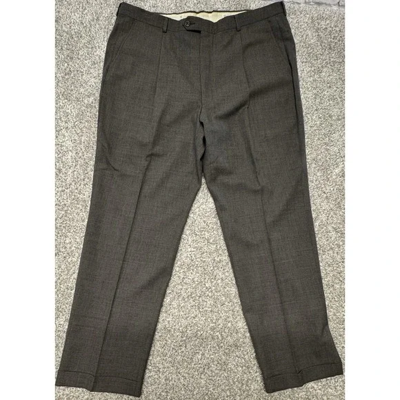Tommy Hilfiger Suit Mens 48 Long Pants 40x31 Gray Vintage Double Breasted